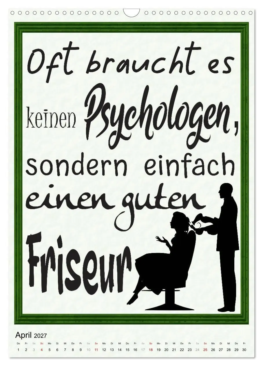 Bild: 9783569485075 | Friseur-Sprüche (Wandkalender 2027 DIN A3 hoch), CALVENDO...