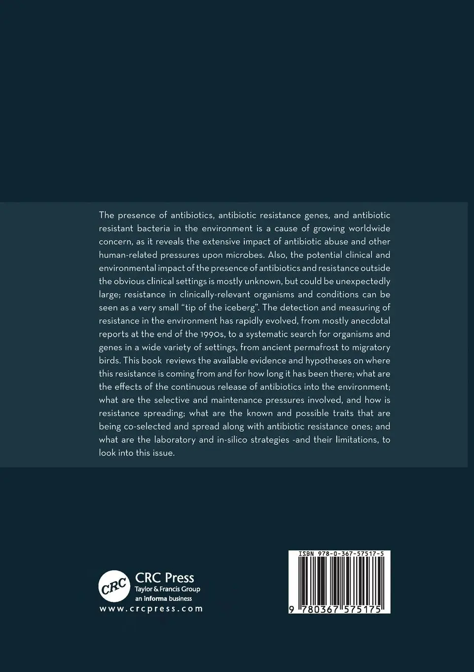 Rückseite: 9780367575175 | Antibiotics and Antibiotic Resistance in the Environment | Taschenbuch