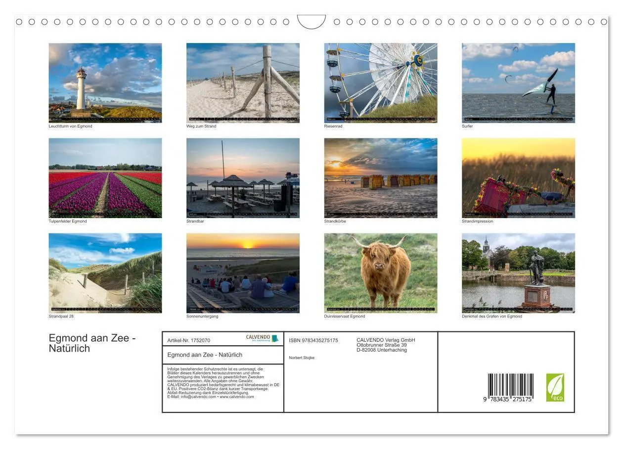 Bild: 9783435275175 | Egmond aan Zee - Natürlich (Wandkalender 2025 DIN A3 quer),...