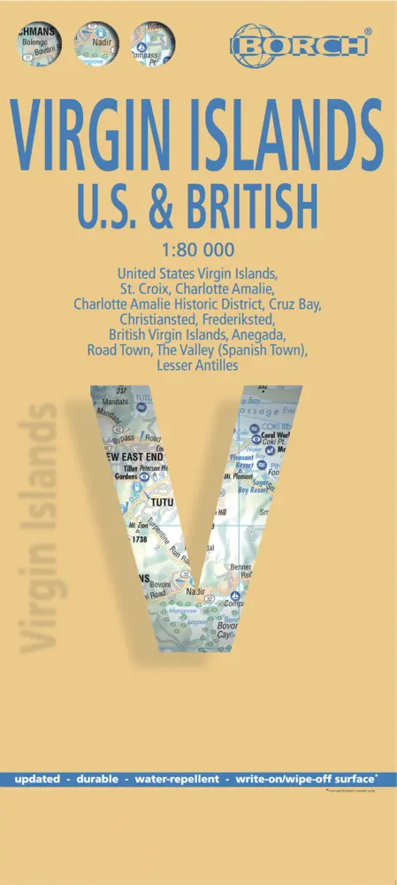 Cover: 9783866095175 | Borch Map Virgin Islands U.S. &amp; British | (Land-)Karte | Englisch