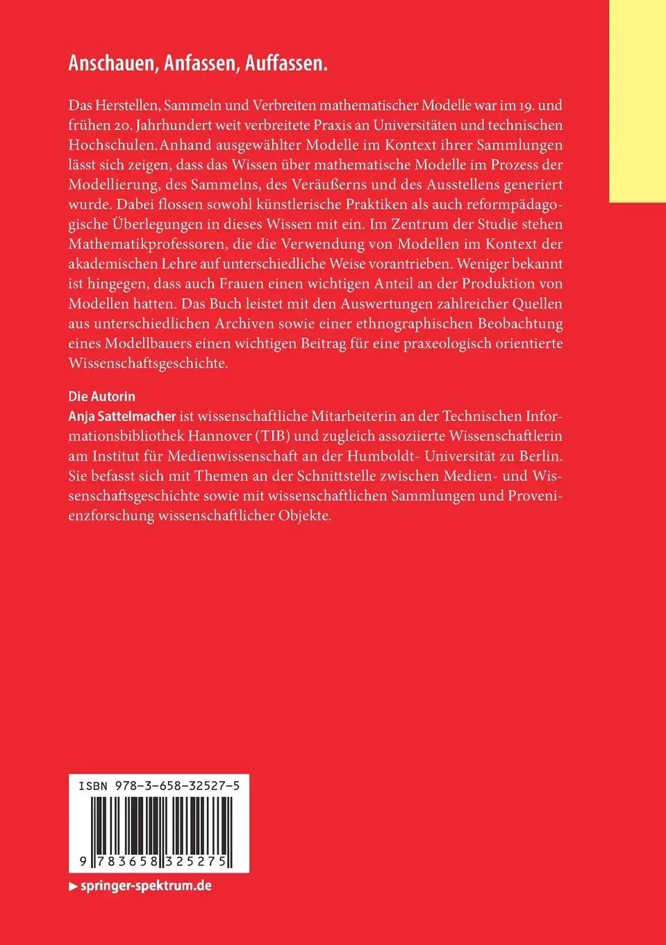 Rückseite: 9783658325275 | Anschauen, Anfassen, Auffassen | Anja Sattelmacher | Taschenbuch | xx
