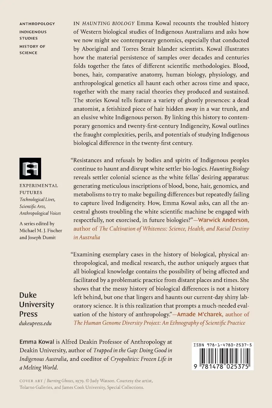 Rückseite: 9781478025375 | Haunting Biology | Science and Indigeneity in Australia | Emma Kowal