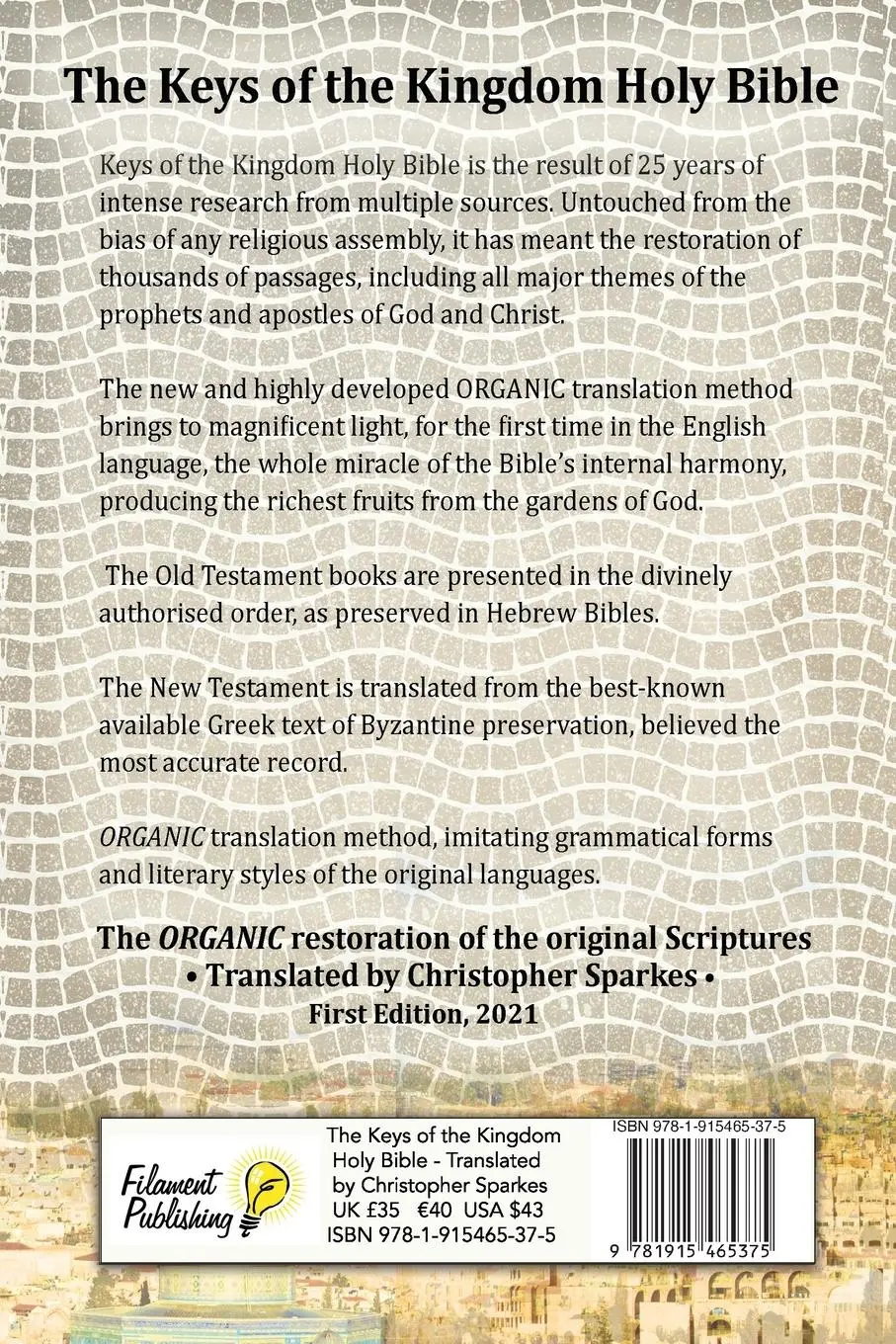 Rückseite: 9781915465375 | The Keys of the Kingdom Bible | Taschenbuch | Englisch | 2023