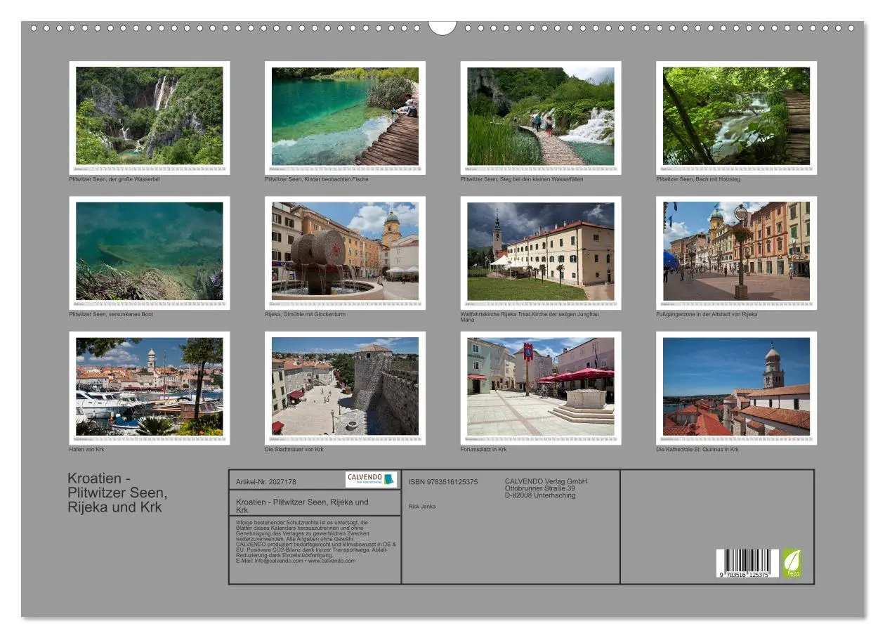 Bild: 9783516125375 | Kroatien - Plitwitzer Seen, Rijeka und Krk (Wandkalender 2026 DIN...