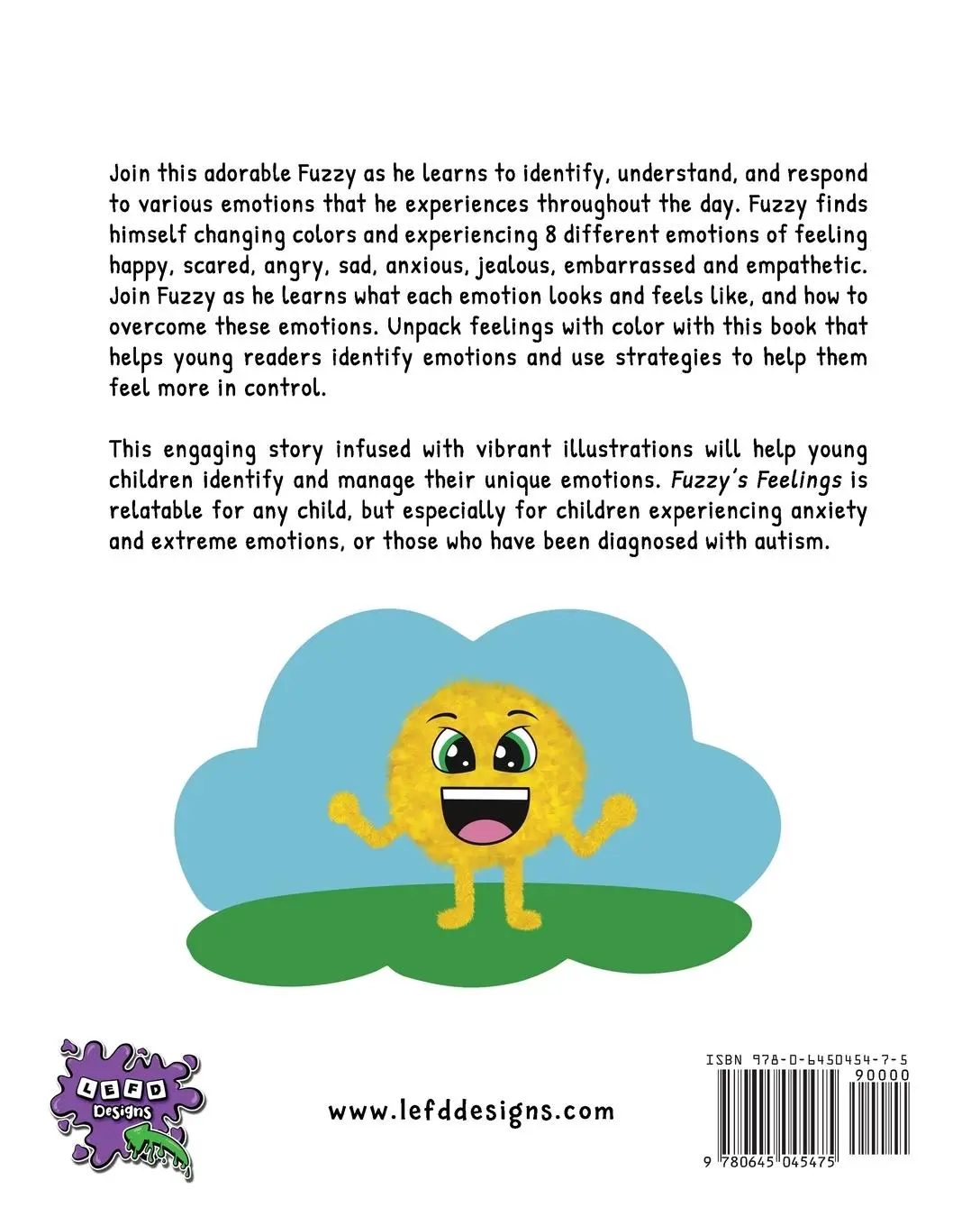 Rückseite: 9780645045475 | Fuzzy's Feelings | A Book for Kids About Understanding Emotions | Buch