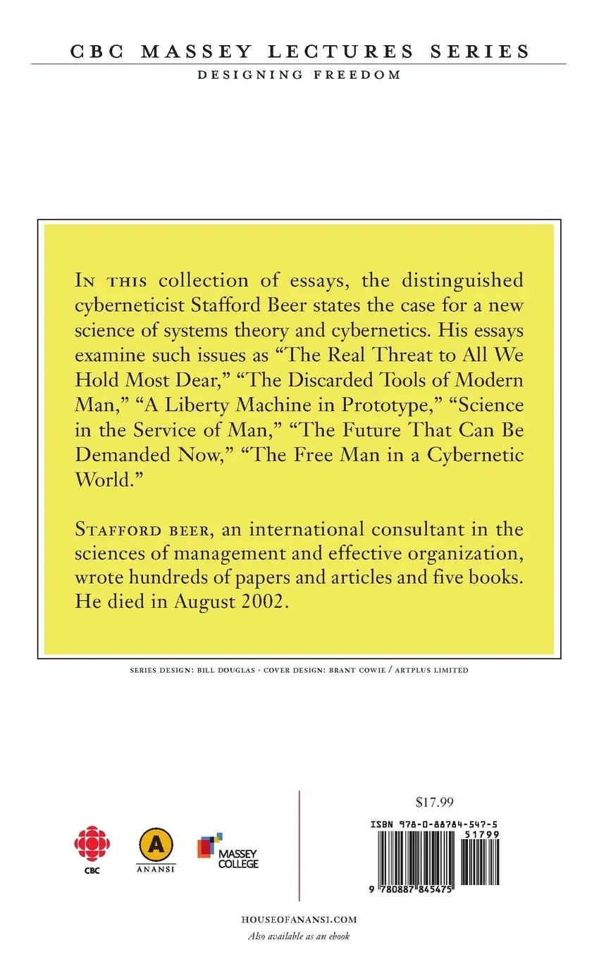 Rückseite: 9780887845475 | Designing Freedom | Stafford Beer | Taschenbuch | Englisch | 1993