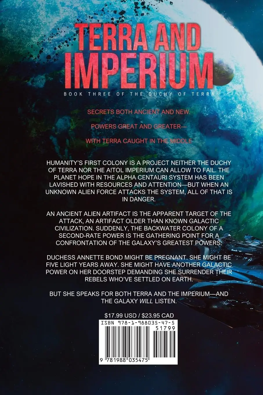 Rückseite: 9781988035475 | Terra and Imperium | Book Three in the Duchy of Terra | Glynn Stewart