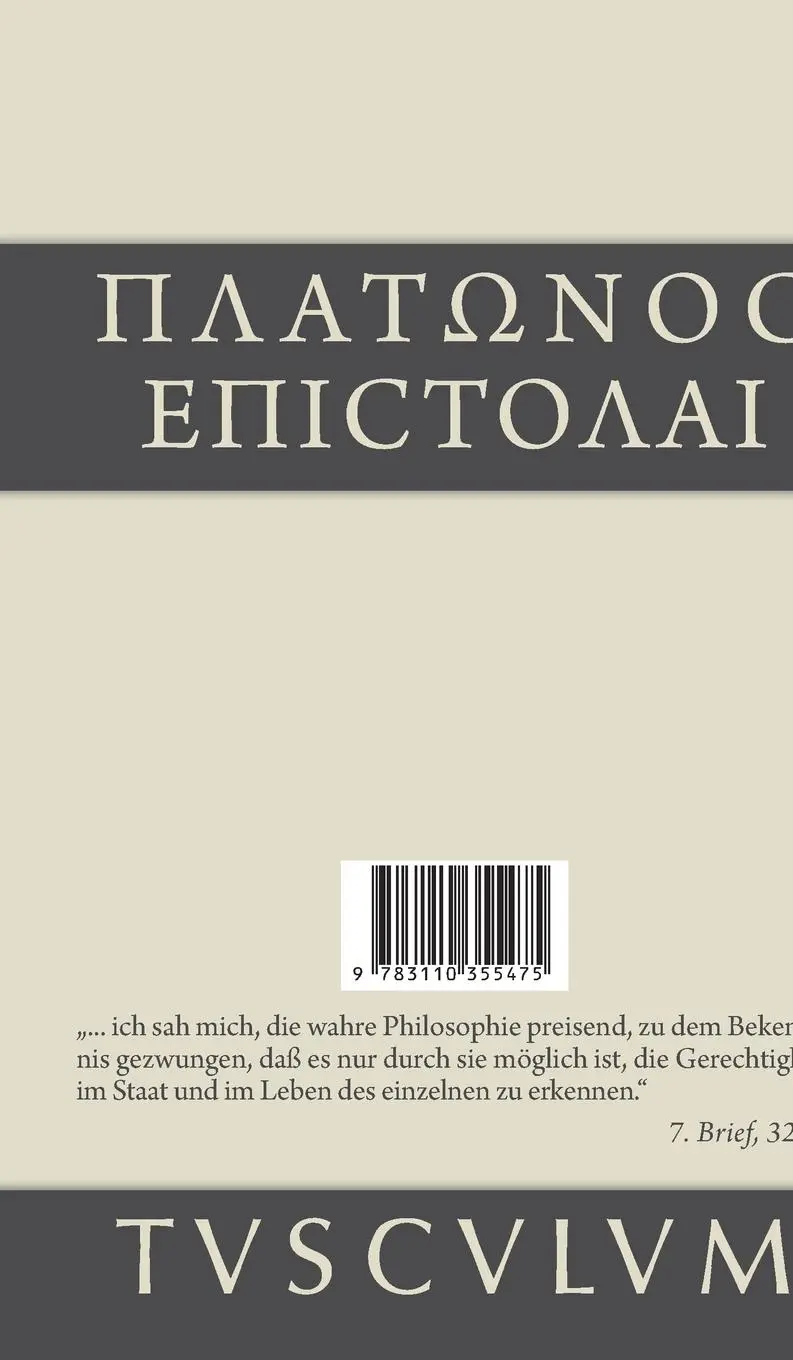 Rückseite: 9783110355475 | Briefe | Griechisch-deutsch | Platon | Buch | 236 S. | Deutsch | 2014