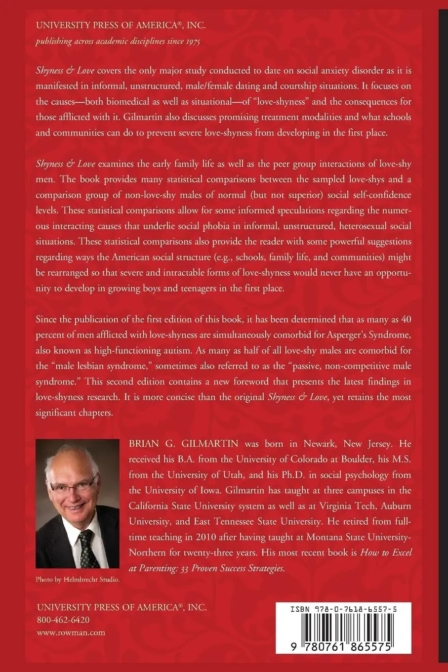 Rückseite: 9780761865575 | Shyness &amp; Love | Causes, Consequences, and Treatment | Gilmartin
