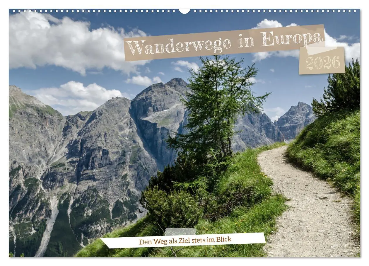 Cover: 9783457565575 | Wanderwege in Europa (Wandkalender 2026 DIN A2 quer), CALVENDO...