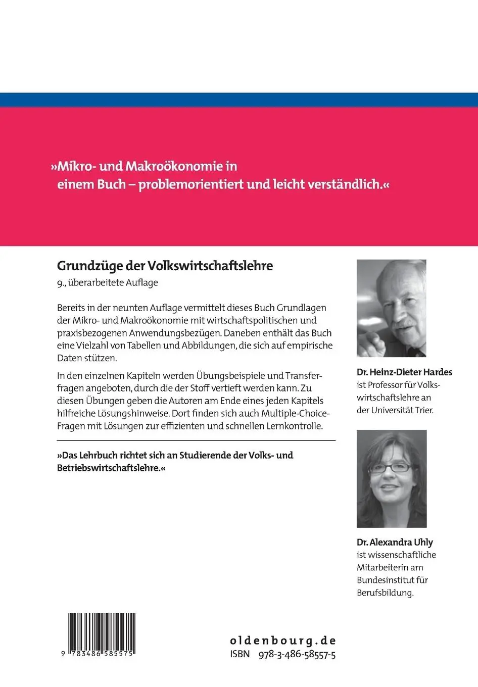 Rückseite: 9783486585575 | Grundzüge der Volkswirtschaftslehre | Alexandra Uhly (u. a.) | Buch