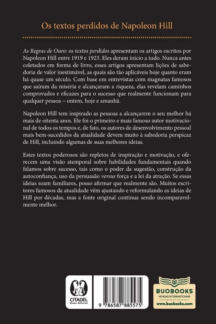Rückseite: 9786587885575 | As Regras de ouro | Napoleon Hill | Taschenbuch | Portugiesisch | 2021