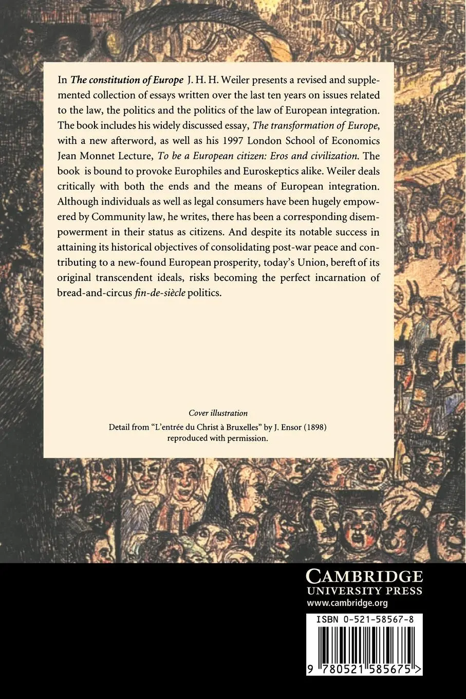 Rückseite: 9780521585675 | The Constitution of Europe | Joseph Weiler (u. a.) | Taschenbuch
