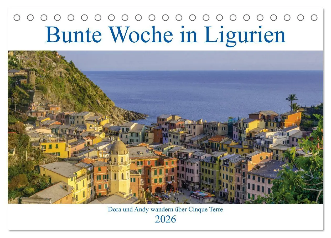 Cover: 9783457795675 | Bunte Woche in Ligurien (Tischkalender 2026 DIN A5 quer), CALVENDO...