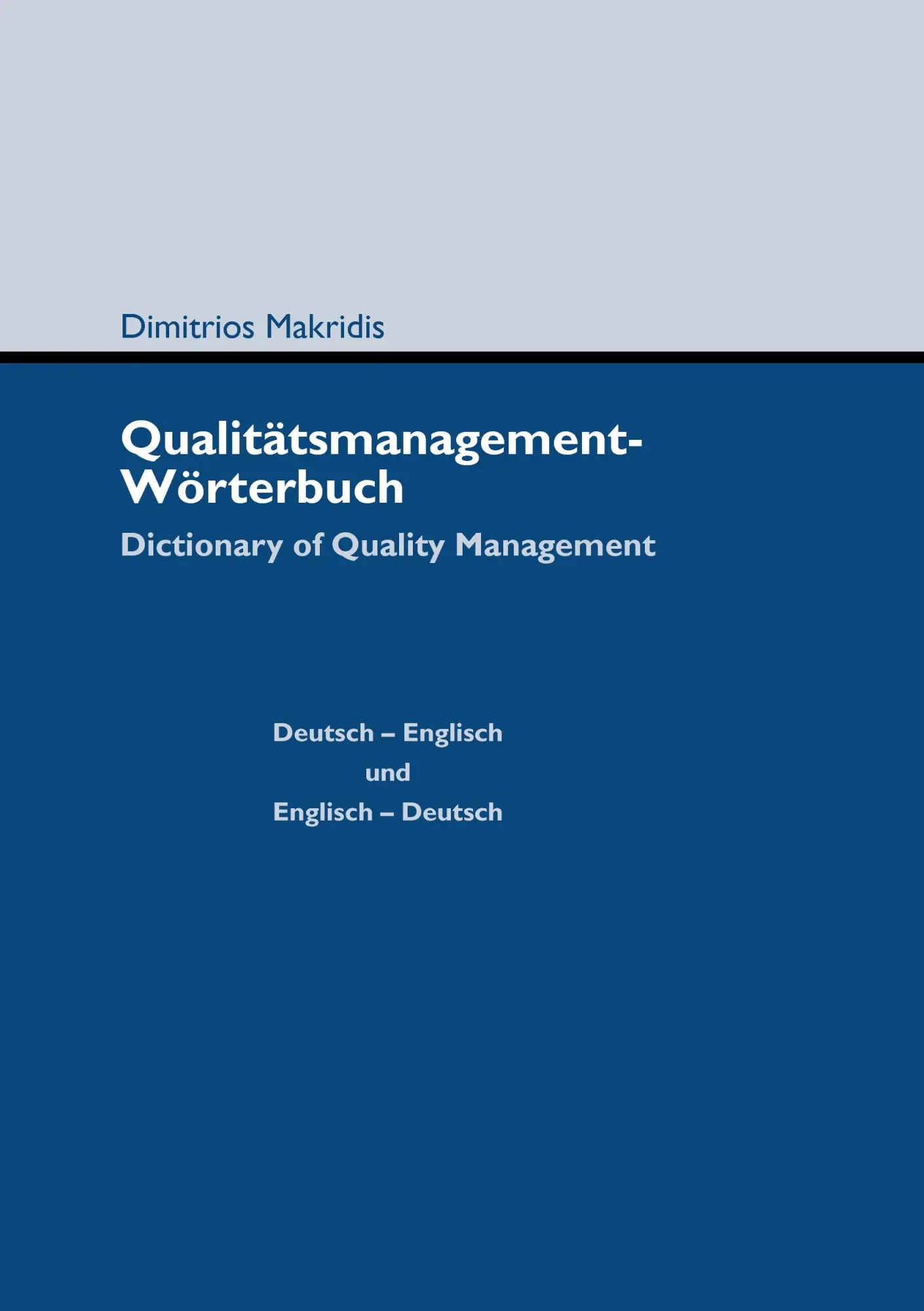 Cover: 9783839175675 | Qualitätsmanagement-Wörterbuch | Dictionary of Quality Management