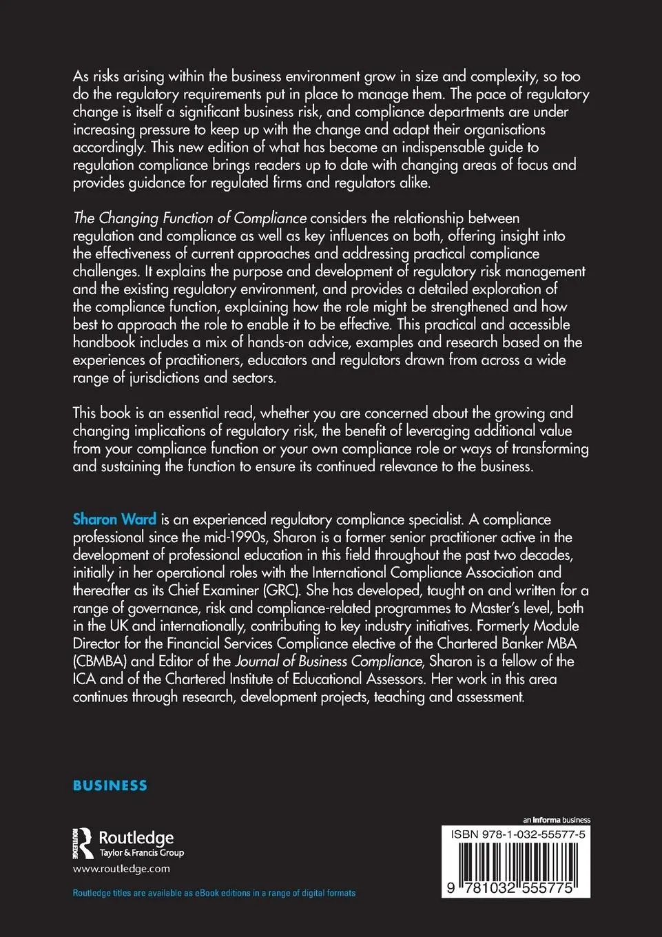 Rückseite: 9781032555775 | The Changing Function of Compliance | Sharon Ward | Taschenbuch | 2023