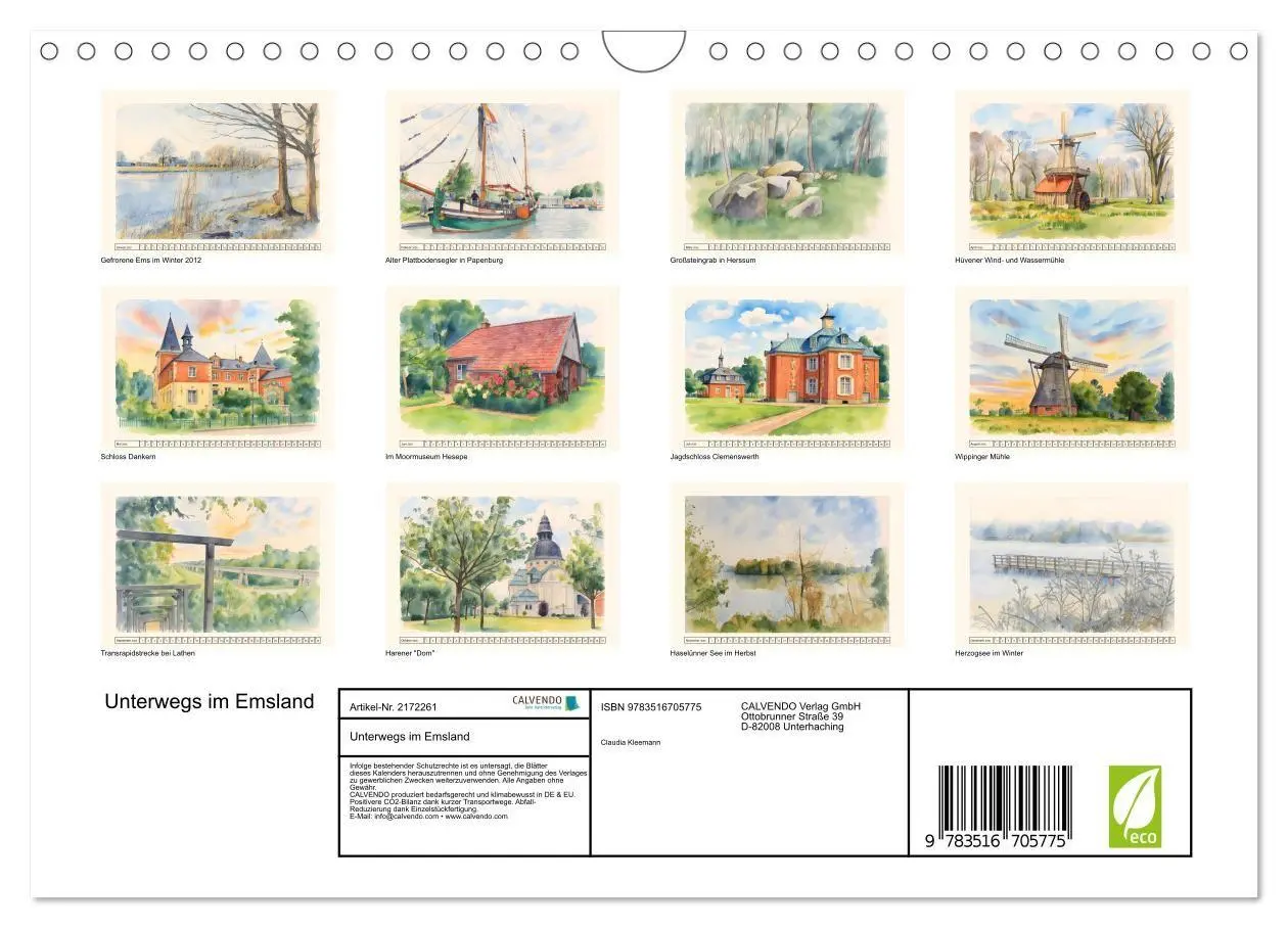 Bild: 9783516705775 | Unterwegs im Emsland (Wandkalender 2026 DIN A4 quer), CALVENDO...