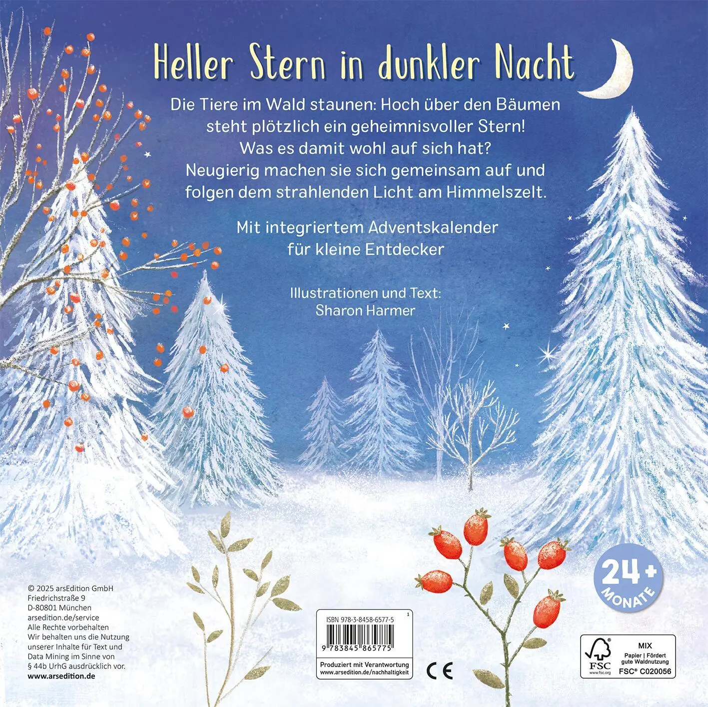Rückseite: 9783845865775 | Mein liebstes Adventskalenderbuch | Mit 24 Türchen | Sharon Harmer