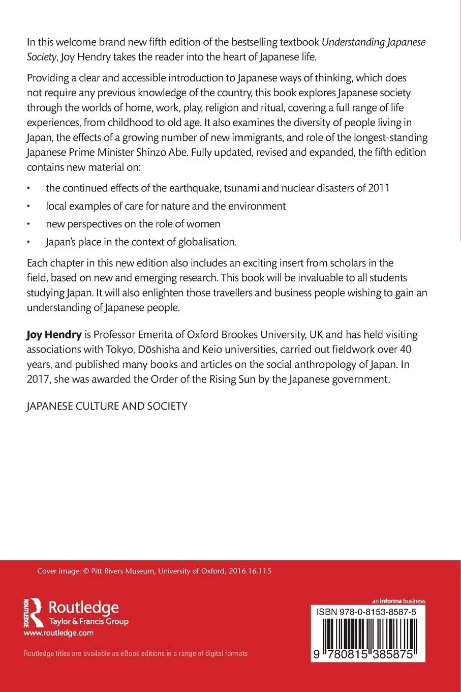 Rückseite: 9780815385875 | Understanding Japanese Society | Joy Hendry | Taschenbuch | Englisch