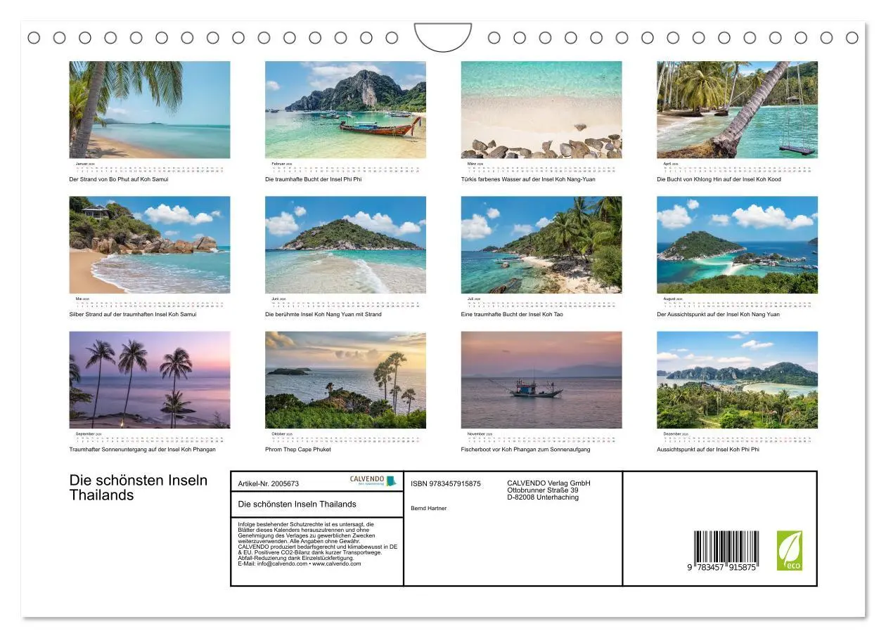Bild: 9783457915875 | Die schönsten Inseln Thailands (Wandkalender 2026 DIN A4 quer),...