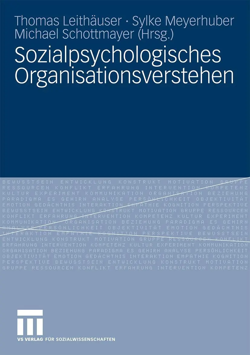 Cover: 9783531165875 | Sozialpsychologisches Organisationsverstehen | Leithäuser (u. a.)