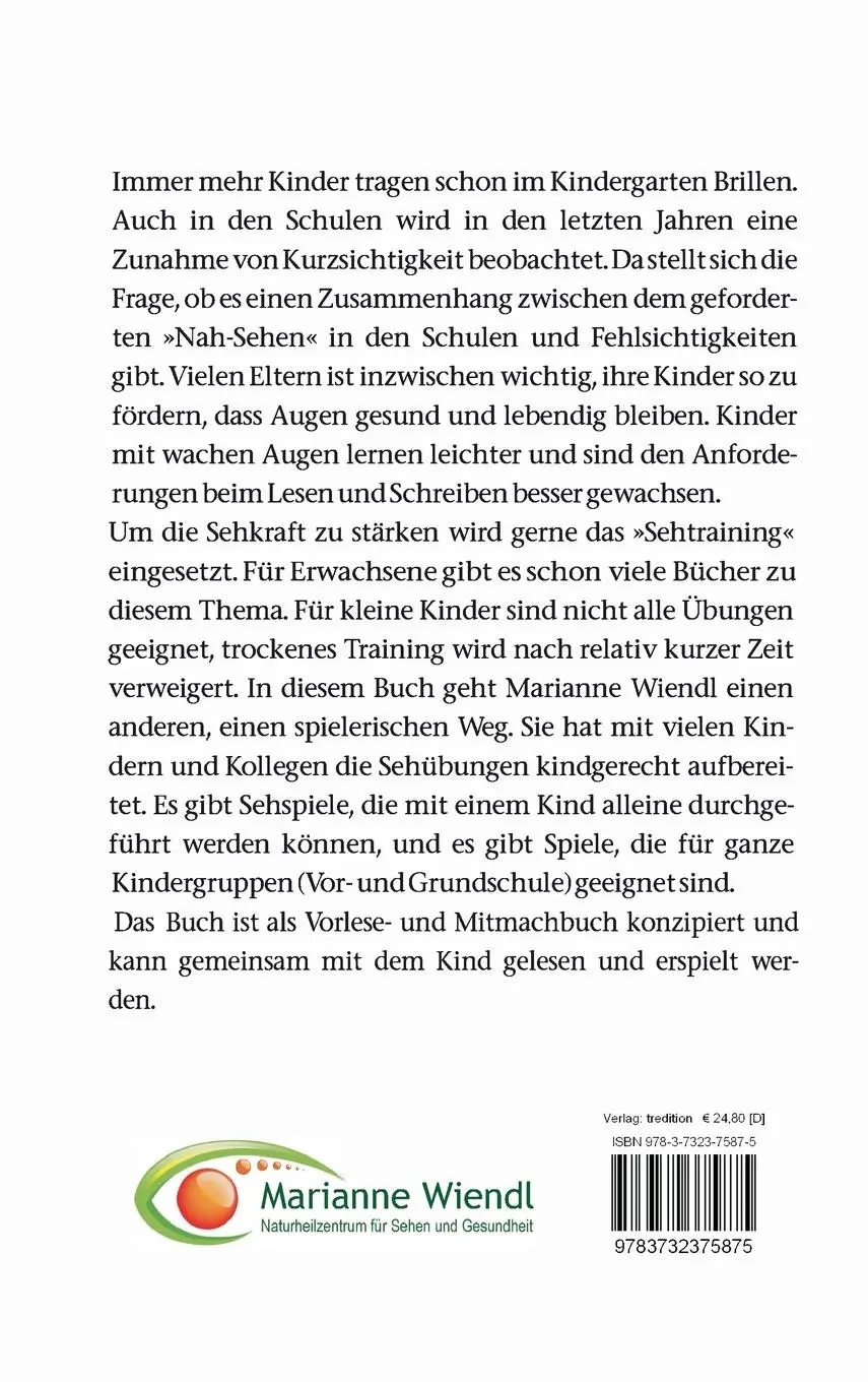 Rückseite: 9783732375875 | Sehspiele für Schuki (Schul- und Vorschulkinder) | Marianne Wiendl