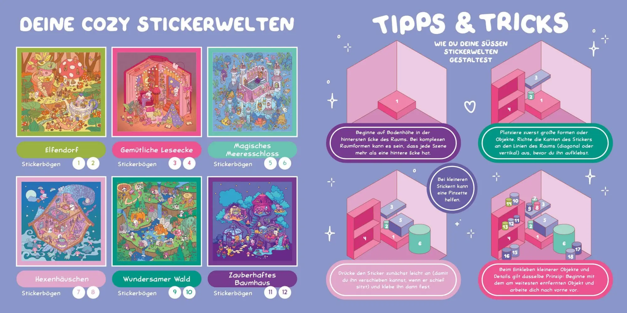 Bild: 9783745935875 | Cozy Sticker Worlds - Whimsy Wonders | Taschenbuch | 12 S. | Deutsch