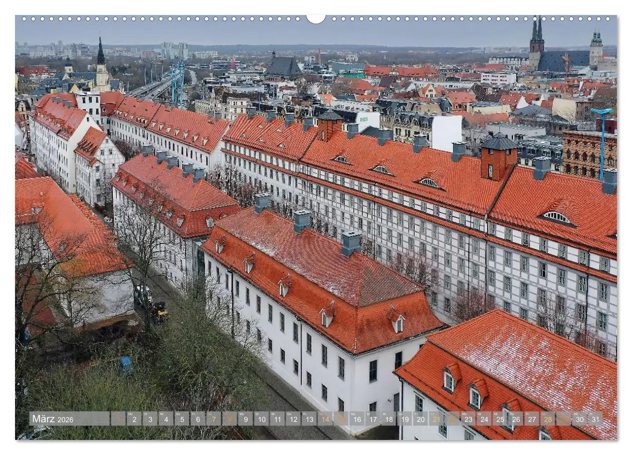 Bild: 9783457525975 | HALLE SAALE GEDROHNT 2026 (Wandkalender 2026 DIN A2 quer), CALVENDO...