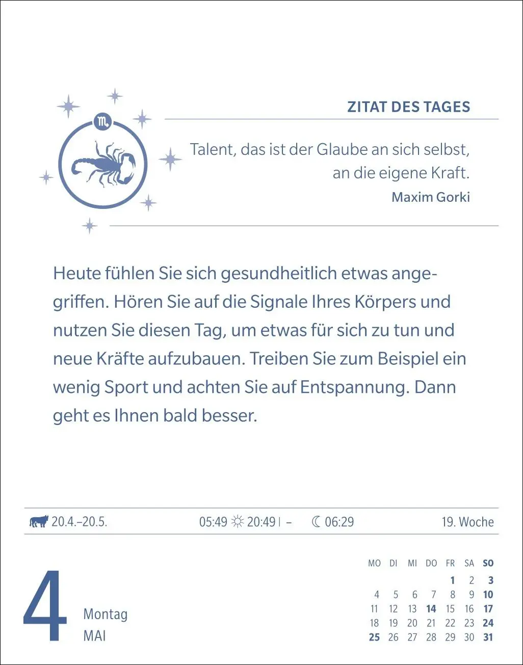 Bild: 9783840035975 | Skorpion Sternzeichenkalender 2026 - Tagesabreißkalender - Ihr...