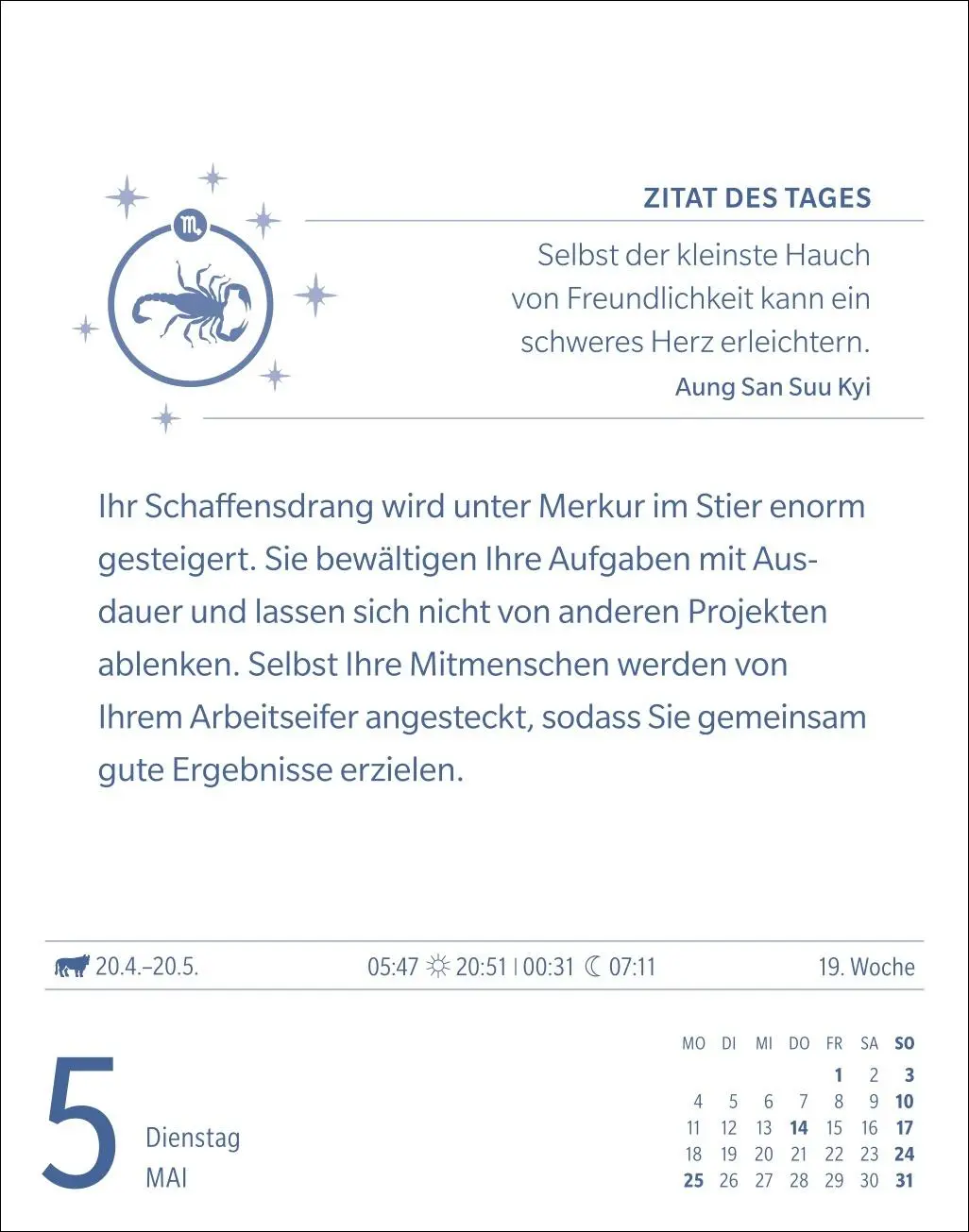 Bild: 9783840035975 | Skorpion Sternzeichenkalender 2026 - Tagesabreißkalender - Ihr...