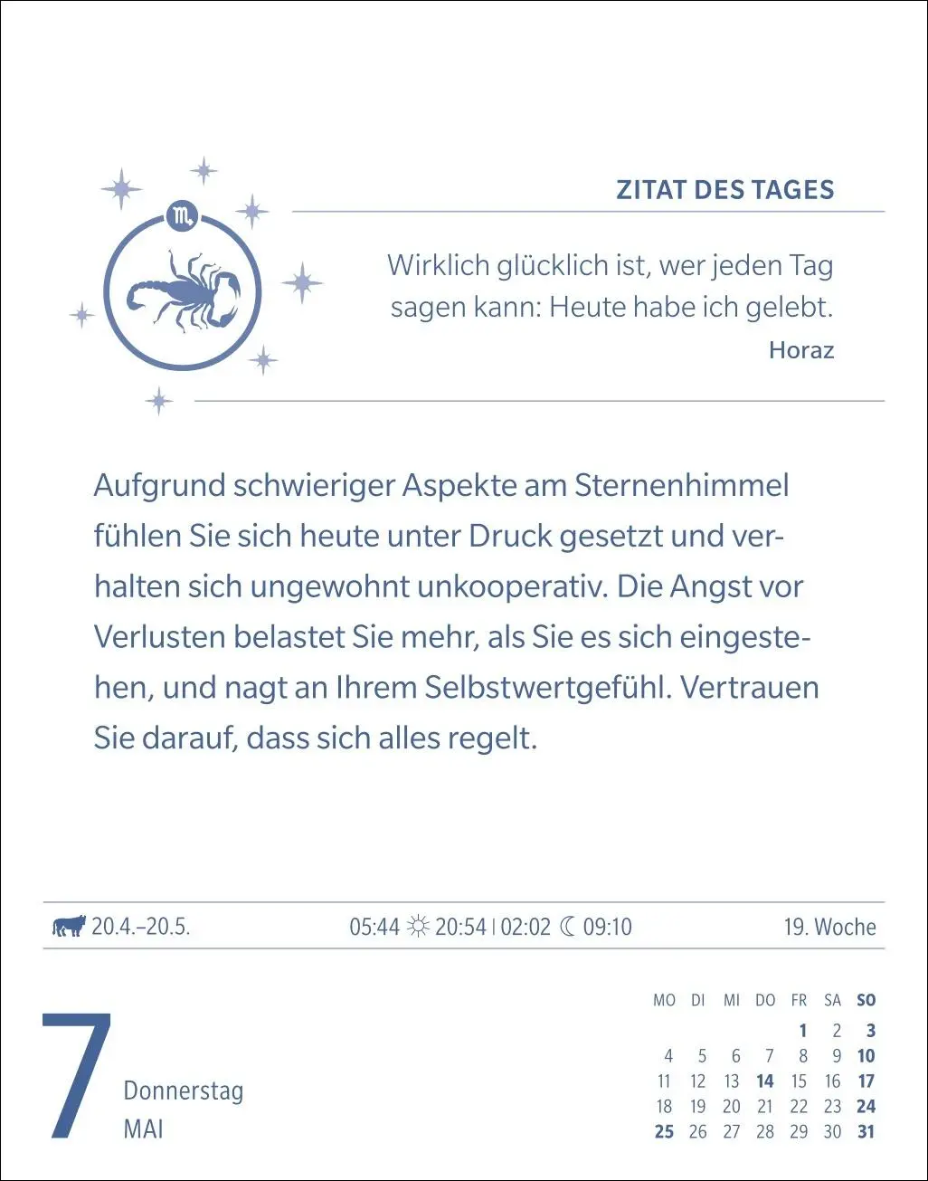 Bild: 9783840035975 | Skorpion Sternzeichenkalender 2026 - Tagesabreißkalender - Ihr...