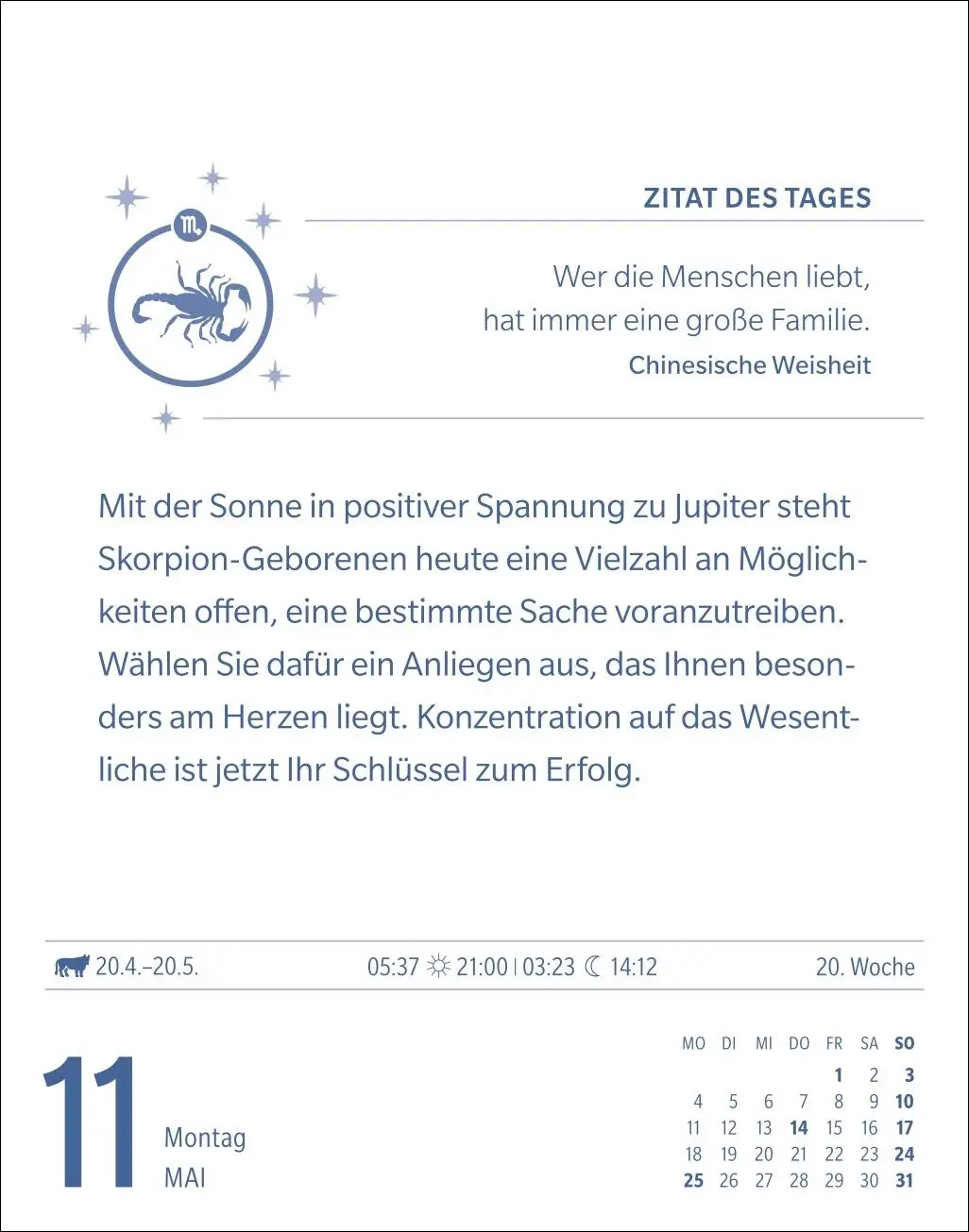 Bild: 9783840035975 | Skorpion Sternzeichenkalender 2026 - Tagesabreißkalender - Ihr...