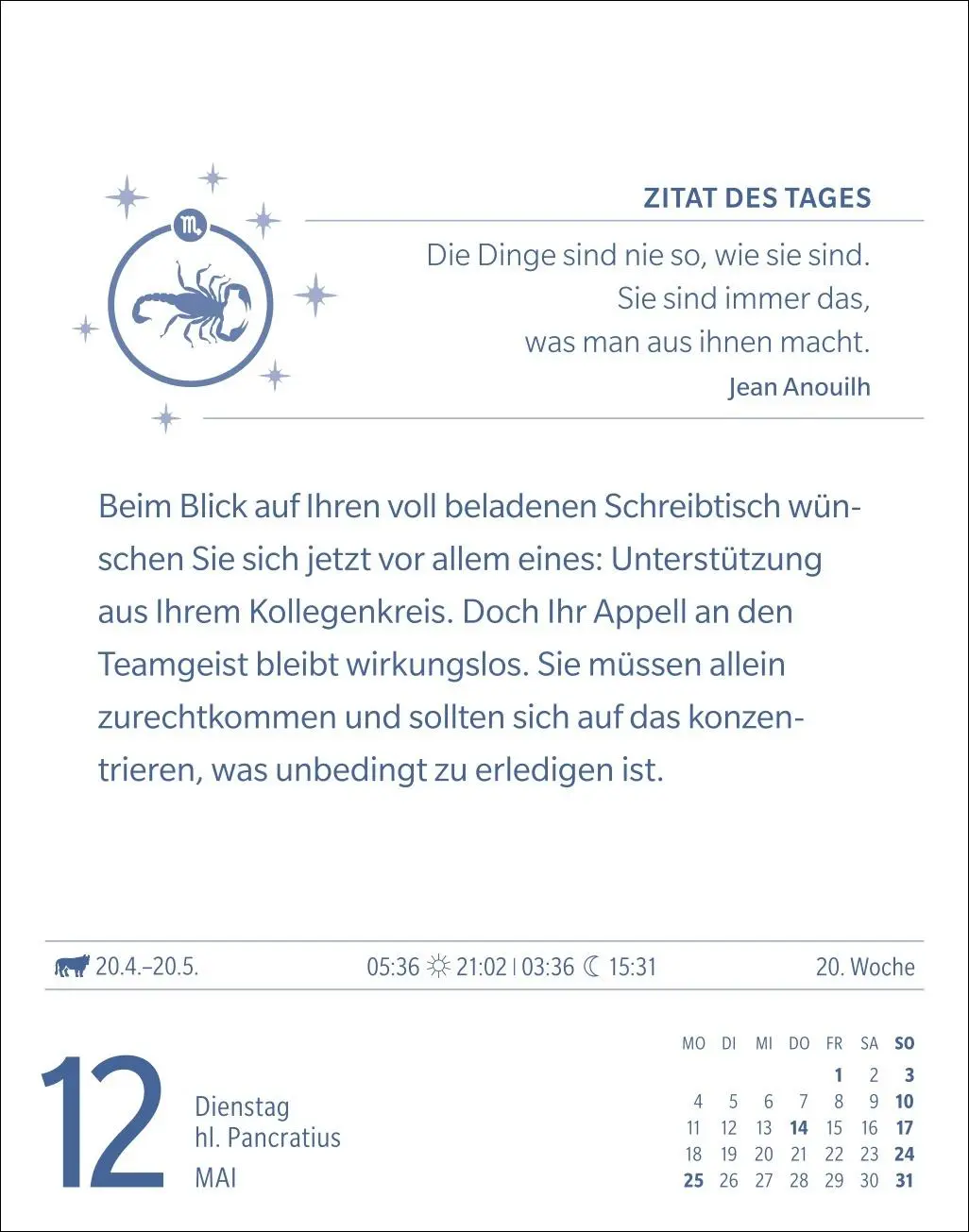 Bild: 9783840035975 | Skorpion Sternzeichenkalender 2026 - Tagesabreißkalender - Ihr...