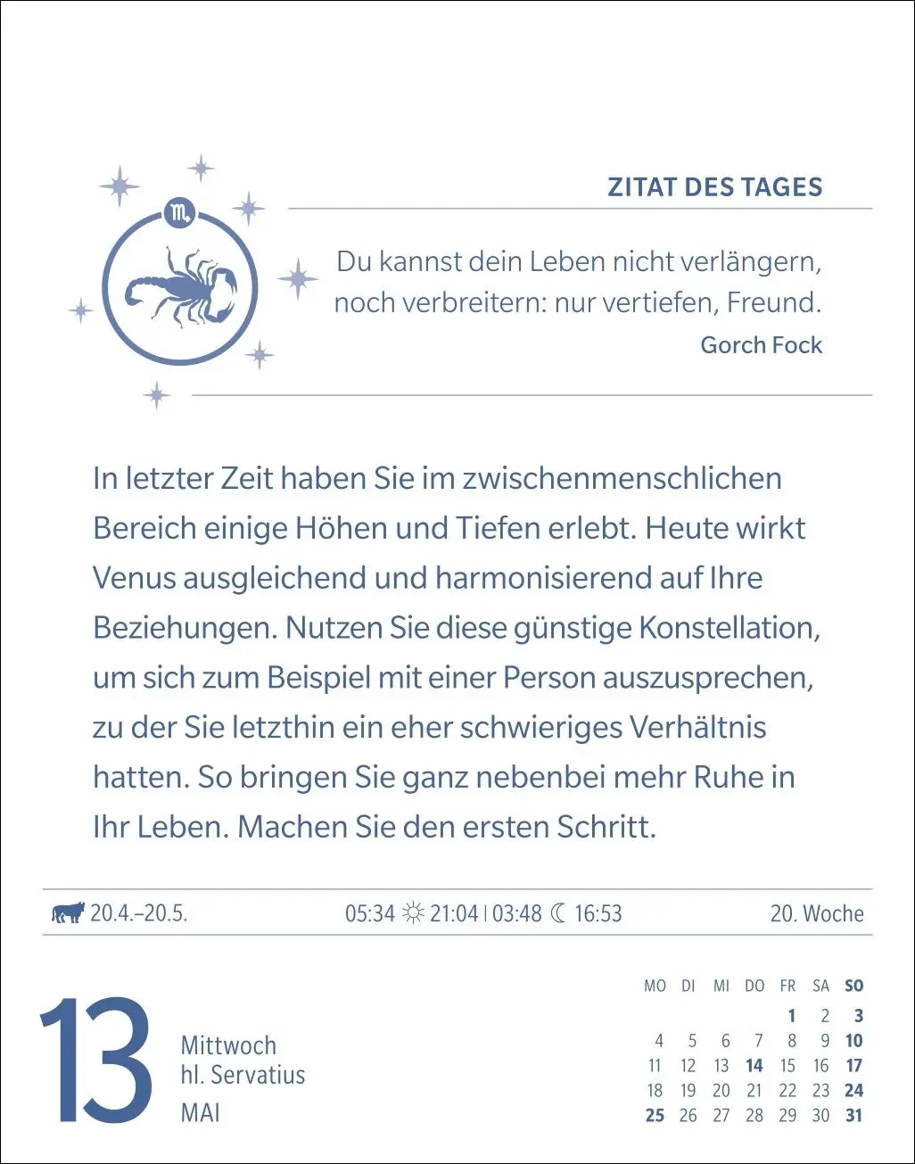 Bild: 9783840035975 | Skorpion Sternzeichenkalender 2026 - Tagesabreißkalender - Ihr...