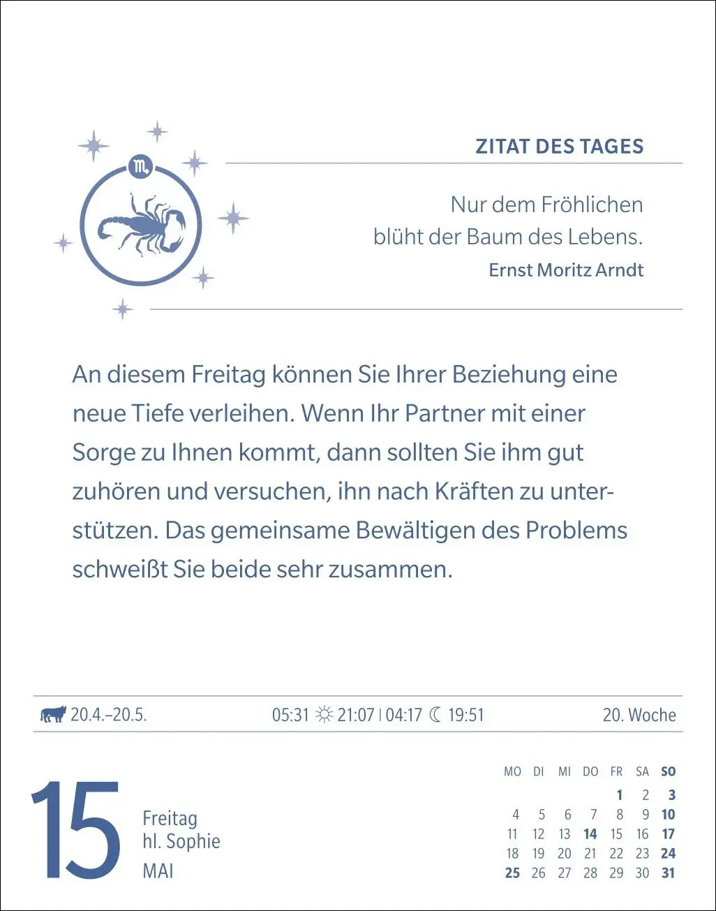 Bild: 9783840035975 | Skorpion Sternzeichenkalender 2026 - Tagesabreißkalender - Ihr...