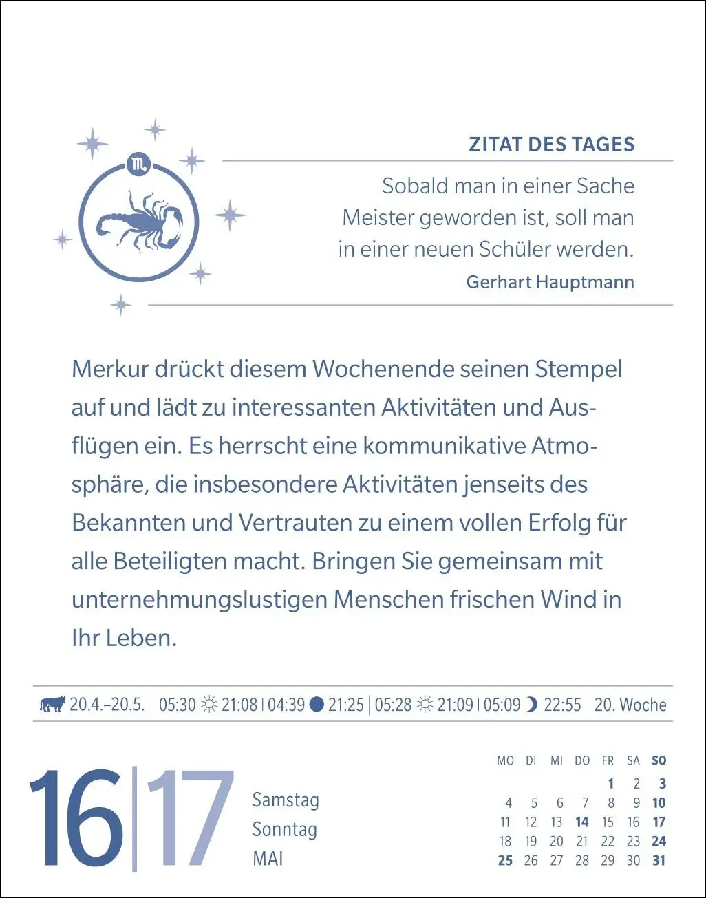 Bild: 9783840035975 | Skorpion Sternzeichenkalender 2026 - Tagesabreißkalender - Ihr...