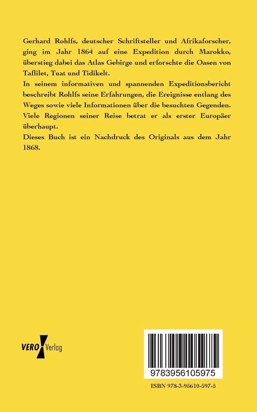 Rückseite: 9783956105975 | Reise durch Marokko | Gerhard Rohlfs | Taschenbuch | Paperback | 2019