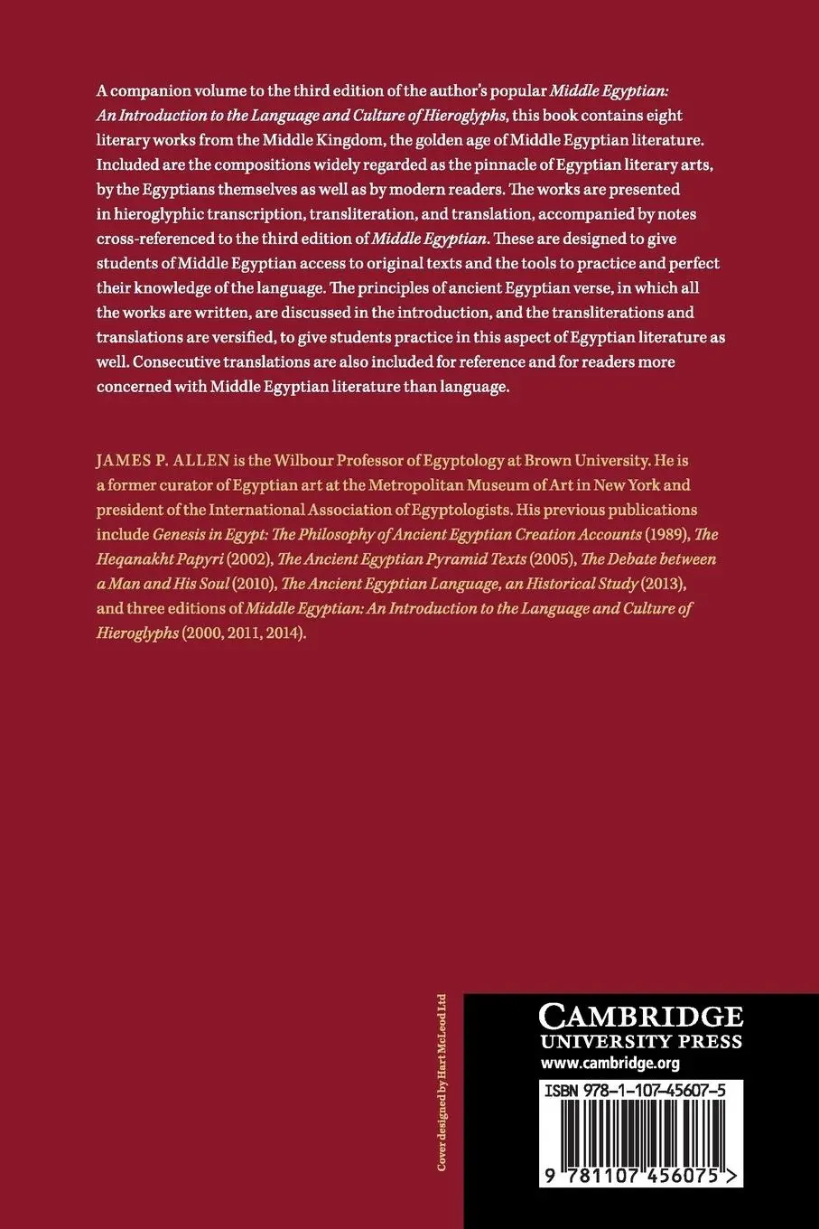 Rückseite: 9781107456075 | Middle Egyptian Literature | James P. Allen | Taschenbuch | Englisch