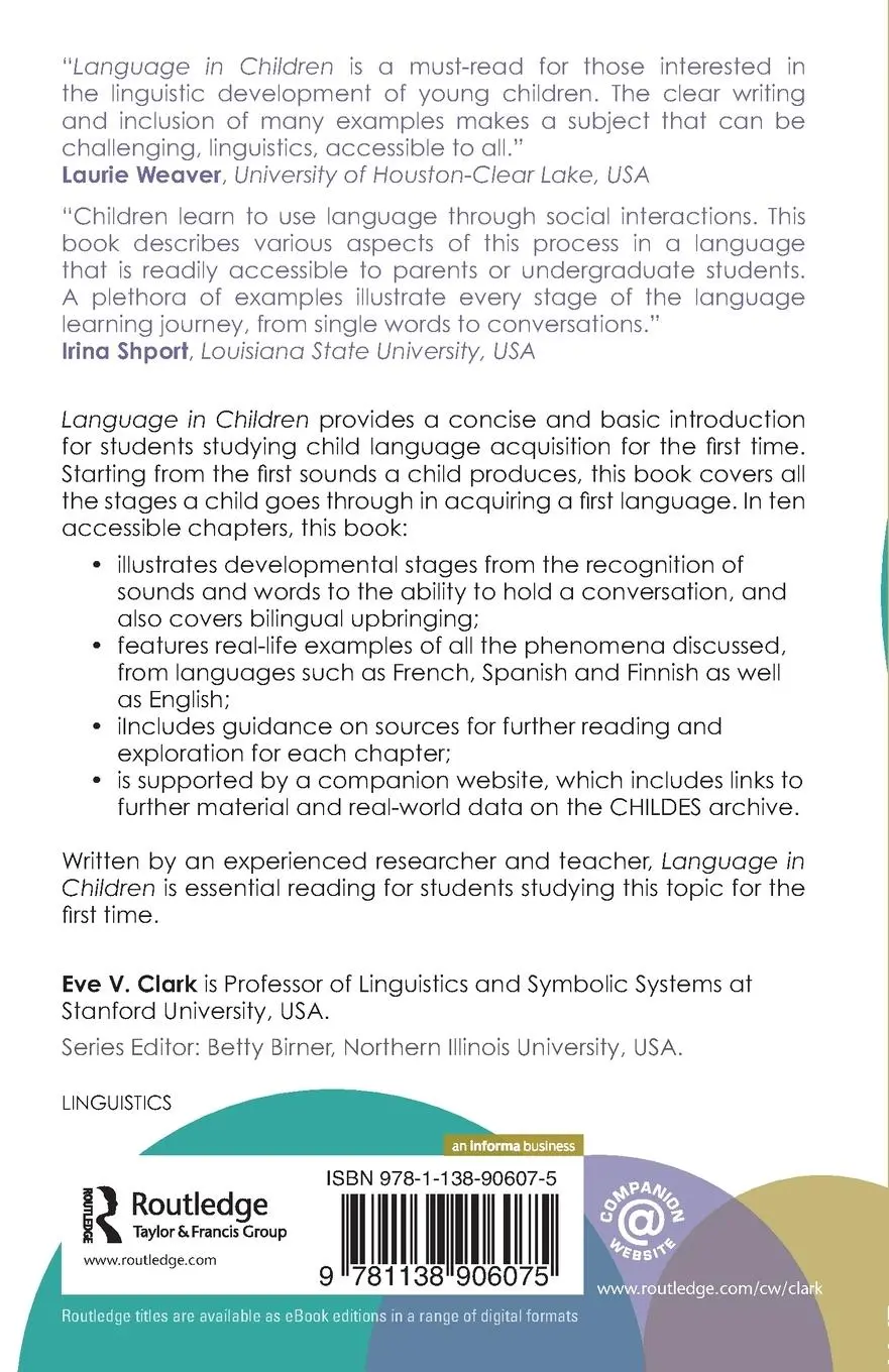 Rückseite: 9781138906075 | Language in Children | Eve V. Clark | Taschenbuch | Englisch | 2016