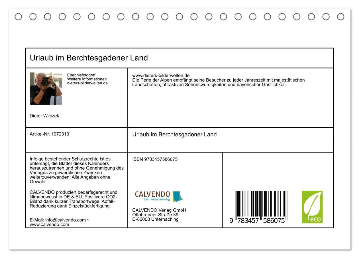 Bild: 9783457586075 | Urlaub im Berchtesgadener Land (Tischkalender 2026 DIN A5 quer),...