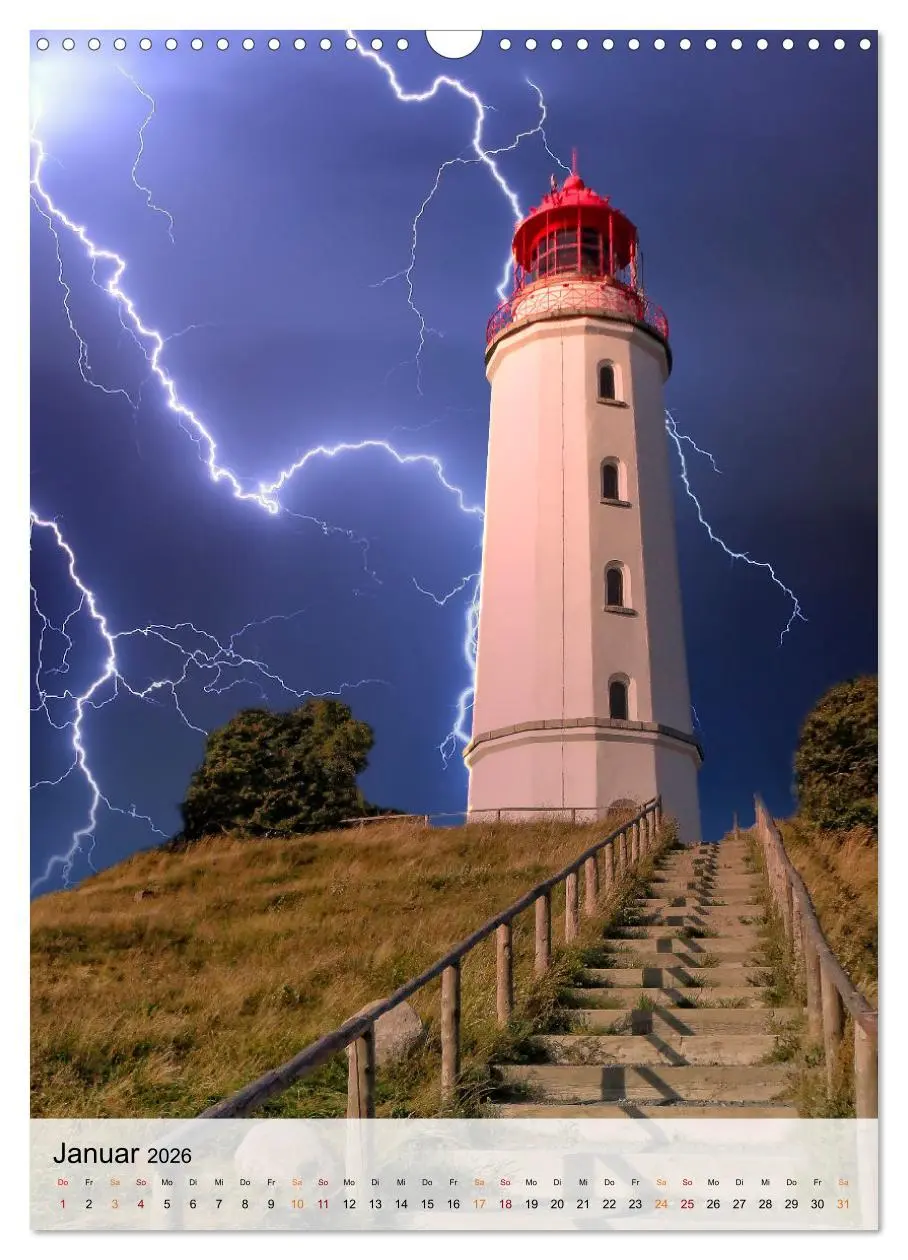 Bild: 9783516366075 | Leuchttürme im Gewitter (Wandkalender 2026 DIN A3 hoch), CALVENDO...