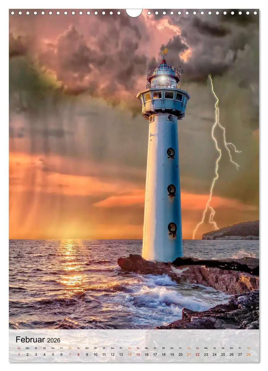 Bild: 9783516366075 | Leuchttürme im Gewitter (Wandkalender 2026 DIN A3 hoch), CALVENDO...