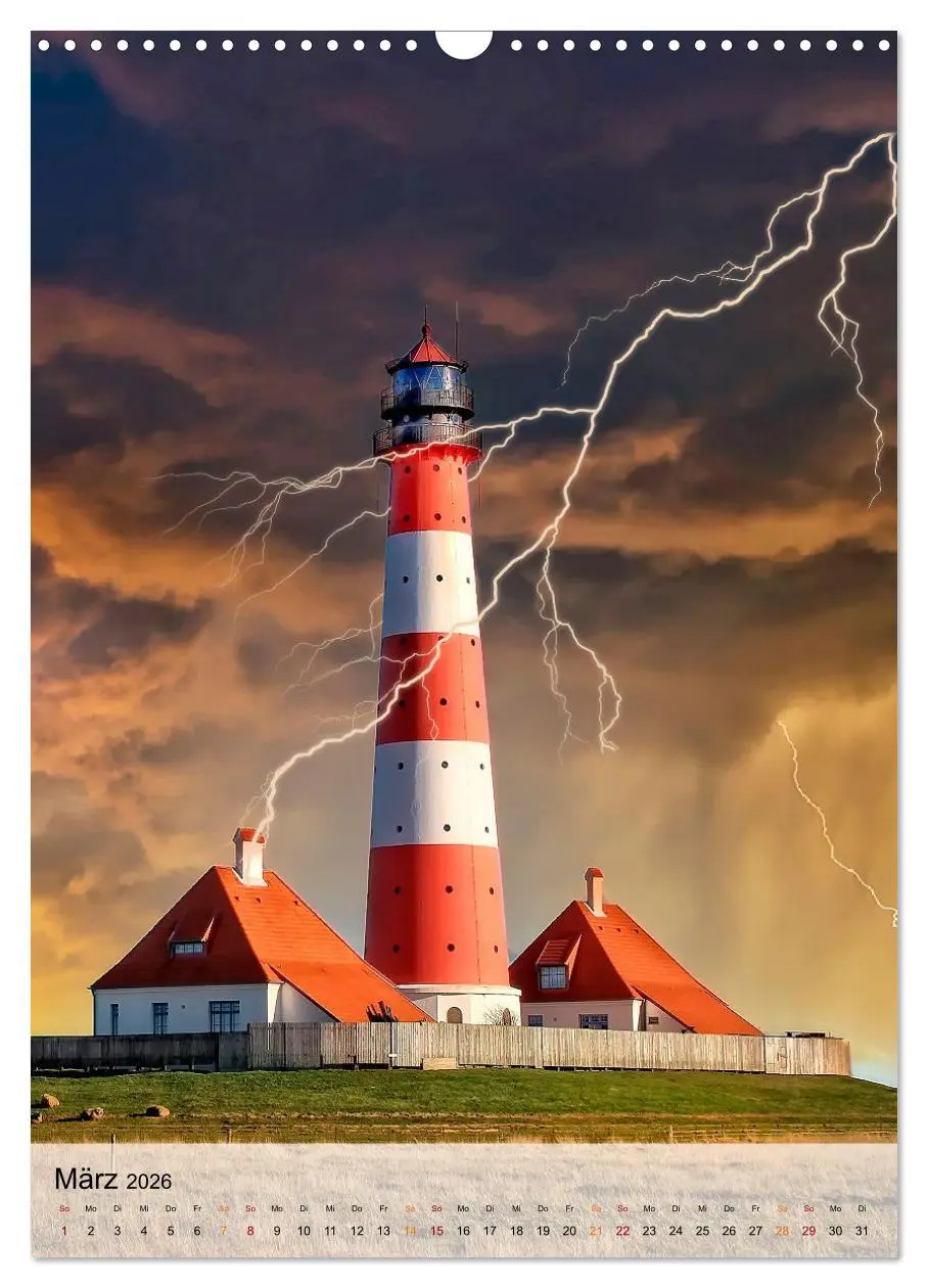 Bild: 9783516366075 | Leuchttürme im Gewitter (Wandkalender 2026 DIN A3 hoch), CALVENDO...