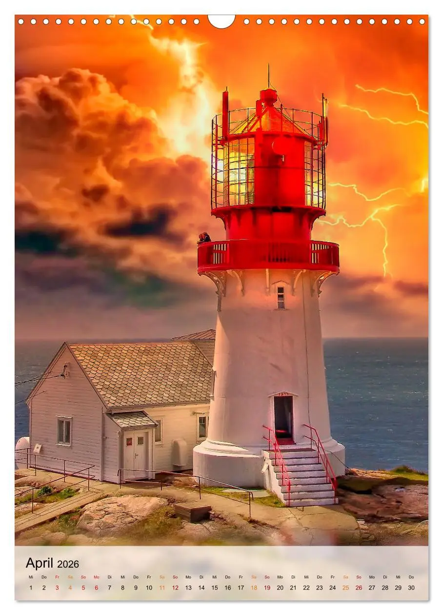 Bild: 9783516366075 | Leuchttürme im Gewitter (Wandkalender 2026 DIN A3 hoch), CALVENDO...