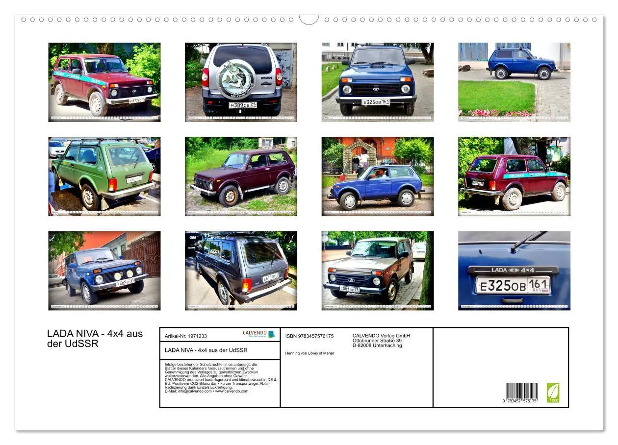 Bild: 9783457576175 | LADA NIVA - 4x4 aus der UdSSR (Wandkalender 2026 DIN A2 quer),...