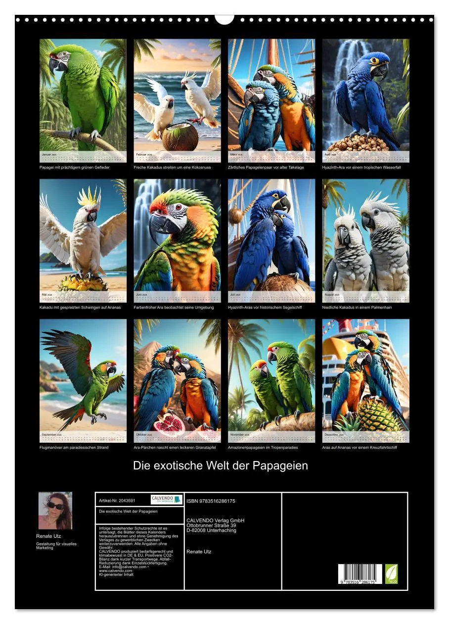 Bild: 9783516286175 | Die exotische Welt der Papageien (Wandkalender 2026 DIN A2 hoch),...