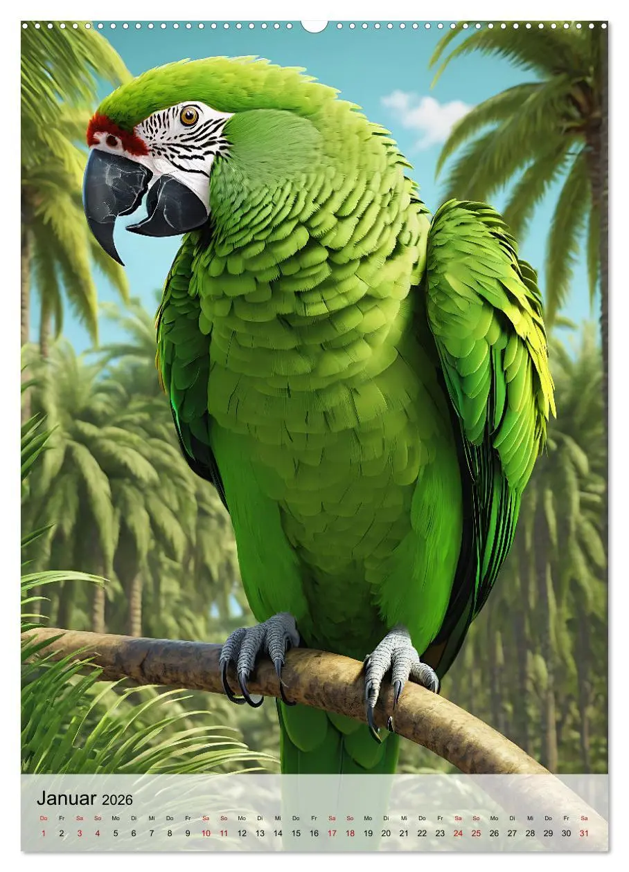 Bild: 9783516286175 | Die exotische Welt der Papageien (Wandkalender 2026 DIN A2 hoch),...