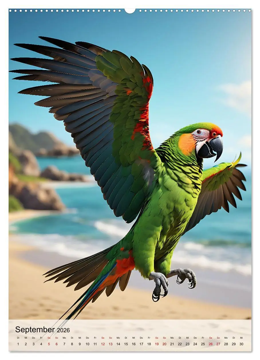 Bild: 9783516286175 | Die exotische Welt der Papageien (Wandkalender 2026 DIN A2 hoch),...