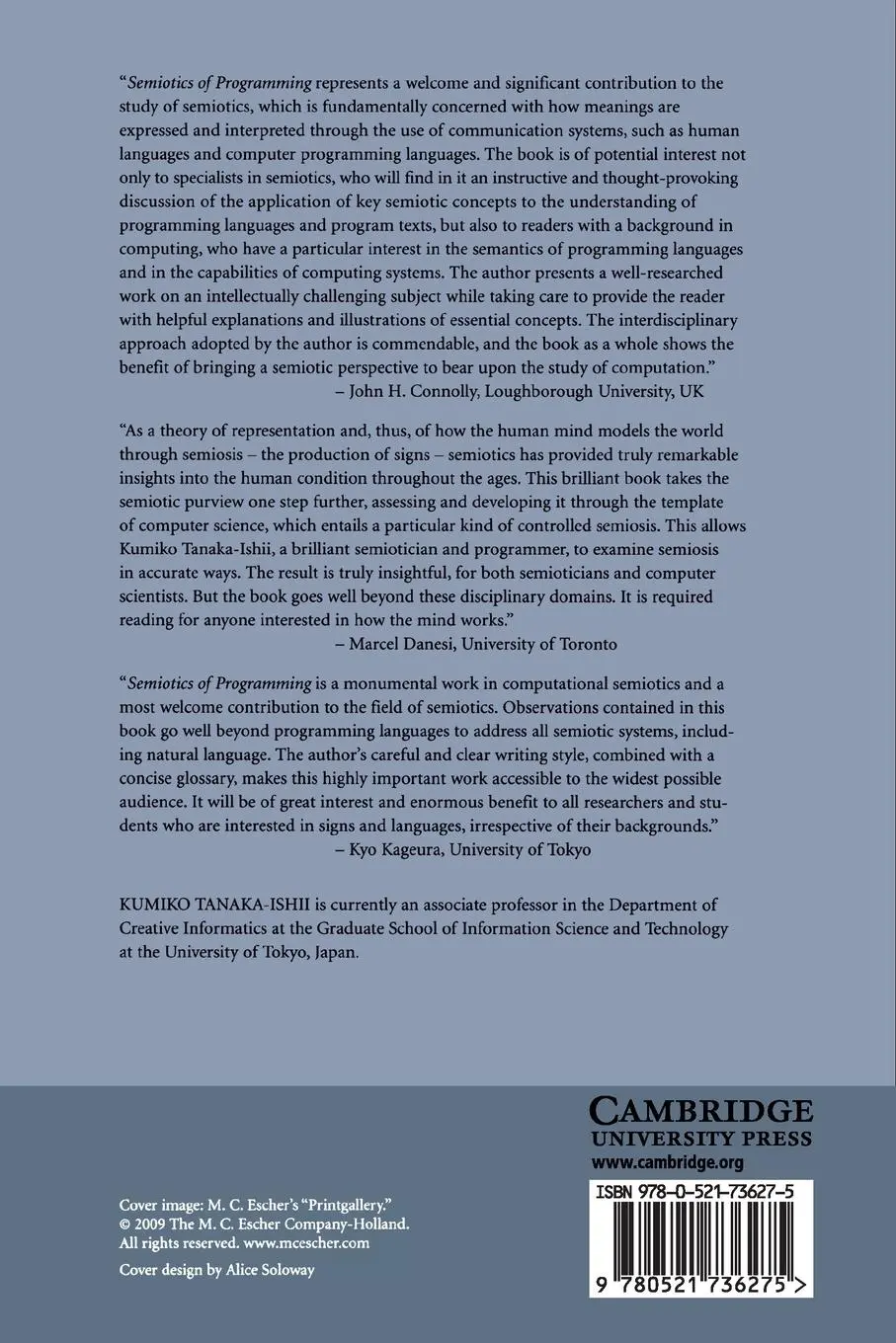 Rückseite: 9780521736275 | Semiotics of Programming | Kumiko Tanaka-Ishii | Taschenbuch | 2010