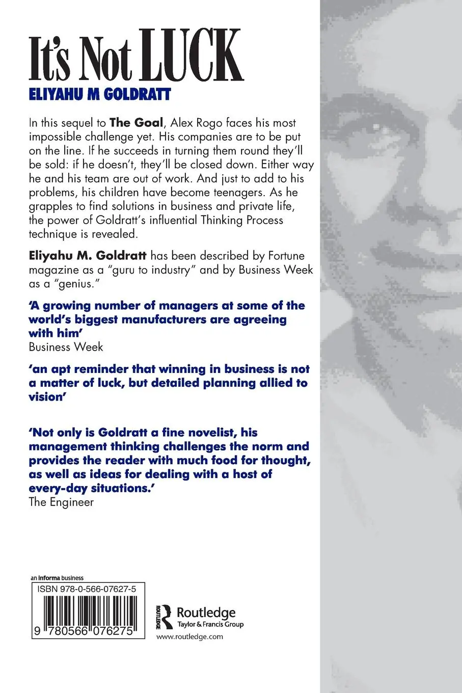 Rückseite: 9780566076275 | It's Not Luck | Eliyahu M. Goldratt | Taschenbuch | Englisch | 2002